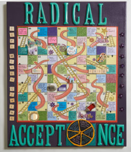 radical acceptance shown as chutes and ladders board game