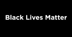 Black Lives Matter in white text on a black bround