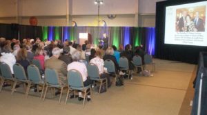 crowd attending first Dorothy C Fuqua Lecture in 2011