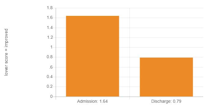 Beck Hopelessness Scale 2019 - Admission 1.64 Discharge 0.79