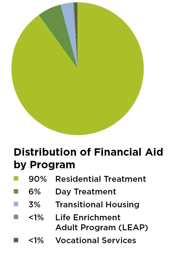 2020 Distribution of Financial Aid by Program90% Residential Treatment 6% Day Treatment 3% Transitional Housing