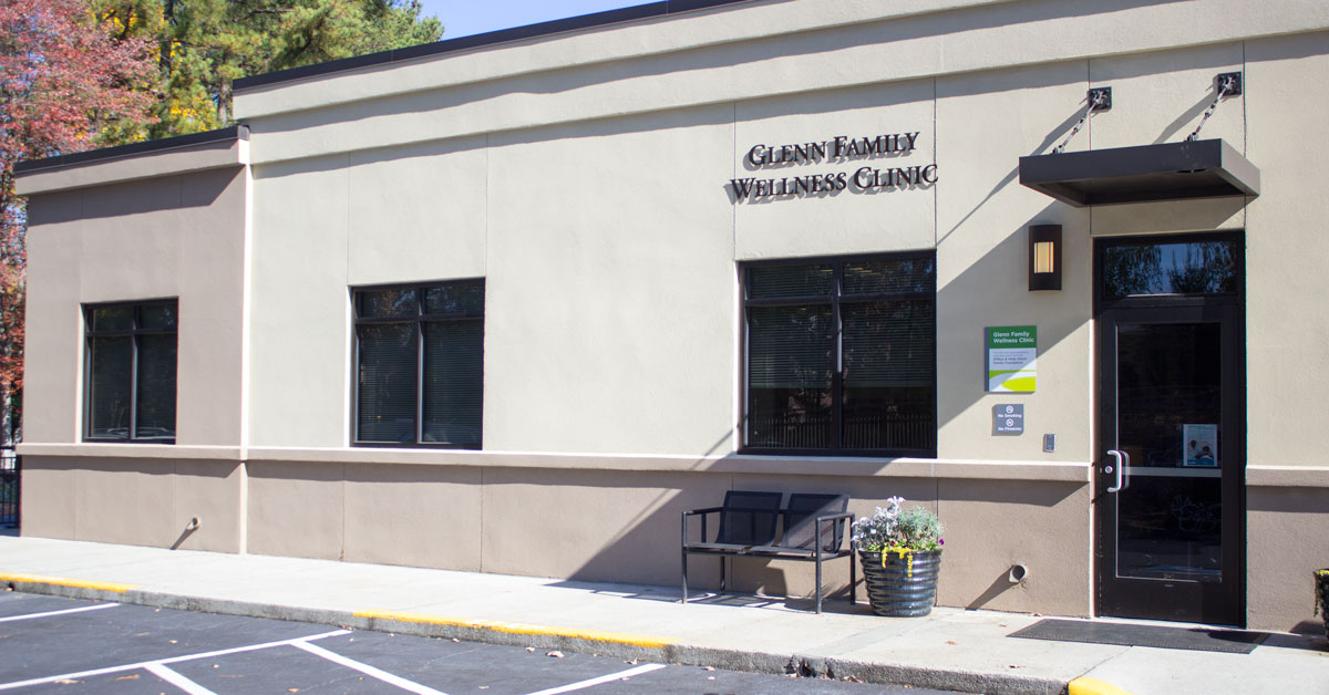 Exterior photograph of the Skyland Trail Glenn Family Wellness Clinic in Atlanta, Georgia