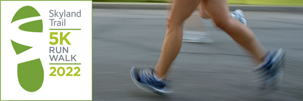 Skyland Trail 5K Run/Walk Logo and Runner Image