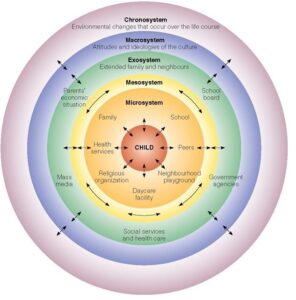 ecological systems theory of child development - 5 nested systems