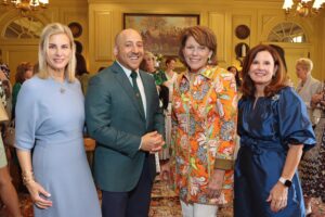 Mental health advocate and guest speaker Kevin Hines with Skyland Trail President Beth Finnerty, Associates President Juanita Markwalter and Vice President Nola Stull.