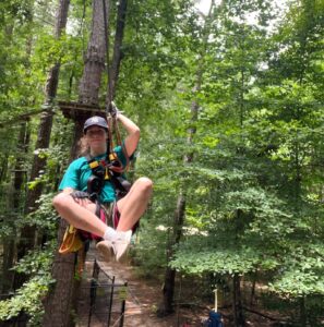 Jillian ziplining