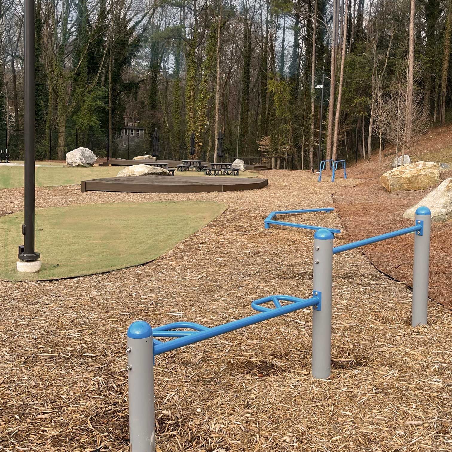 outdoor recreation area at the Skyland Trail J. Rex Fuqua Campus for adolescents. Residential psychiatric mental health treatment facility in Atlanta, Georgia.