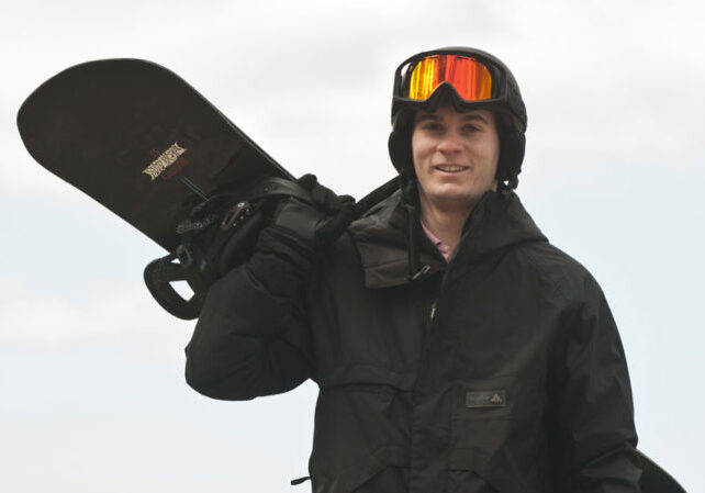 Wyatt M with snowboard